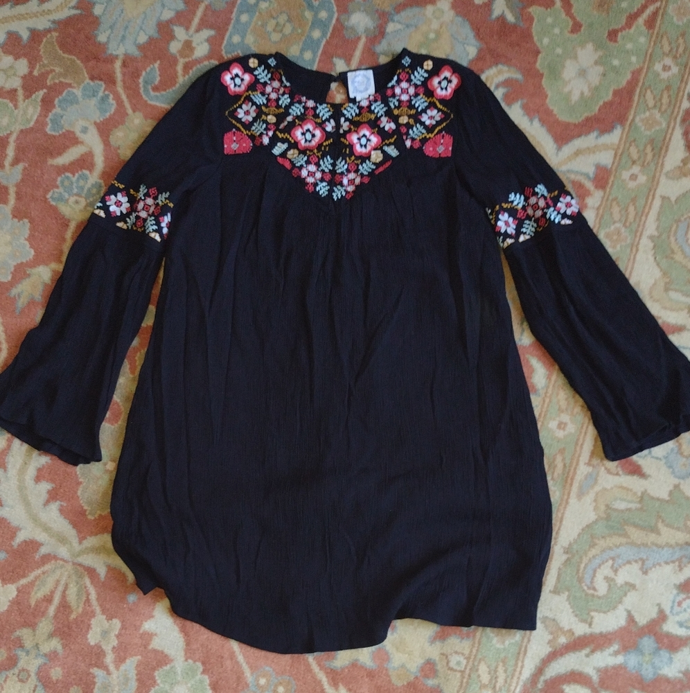 Francesca Blue Rain Boho embroidered dress